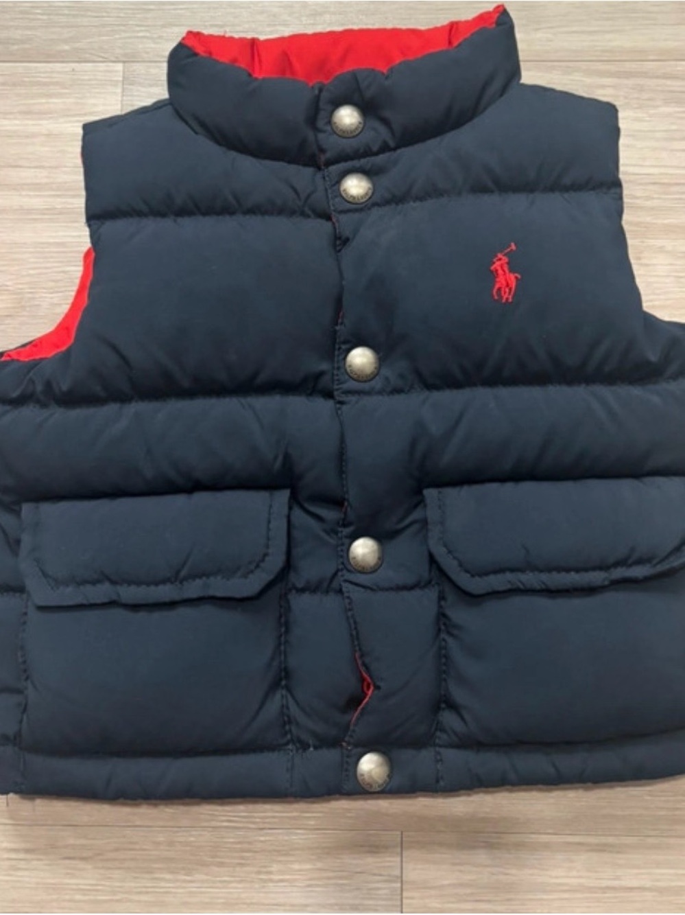 Polo Ralph Lauren 12m reversible Vest perfect for Fall Navy blue and Red